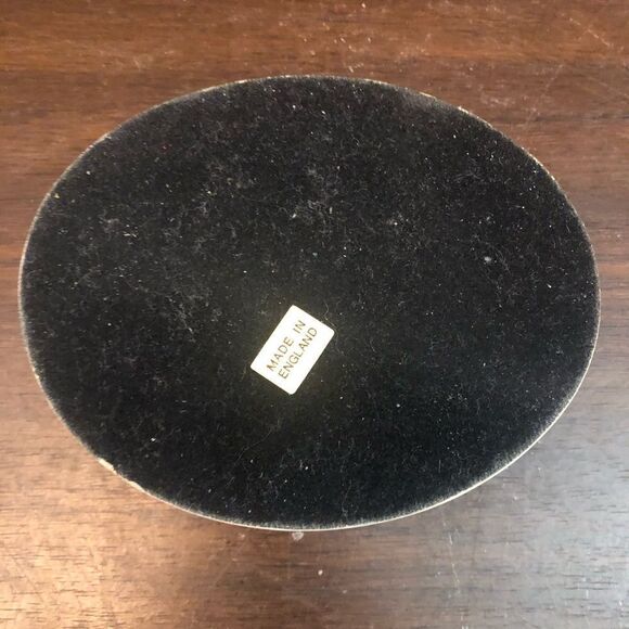 Antique Marble Oval Scrimshaw Lidded Box Trinket Box 1920s Comoy’s of London - Picture 10 of 10